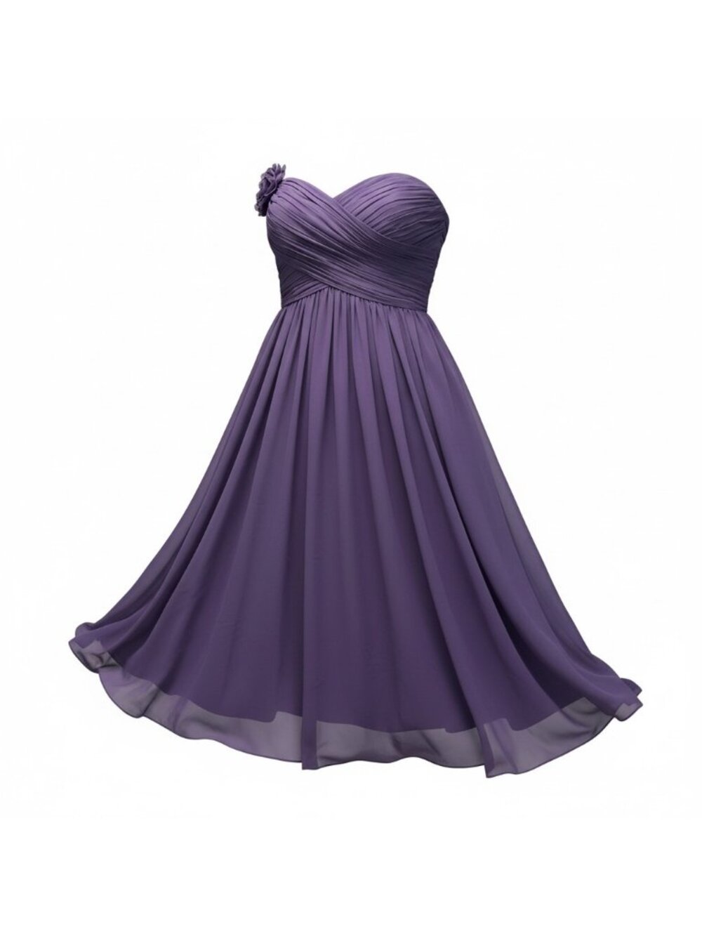 Ever Pretty Purple One Shoulder Chiffon Bridesmaid Prom Dress US 4